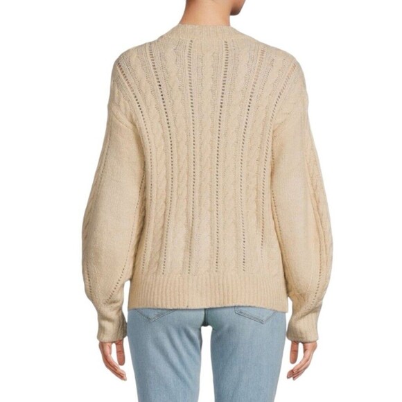 ELIE ELIE TAHARI Women Cable Knit Cardigan S/P Beige - Picture 3 of 16